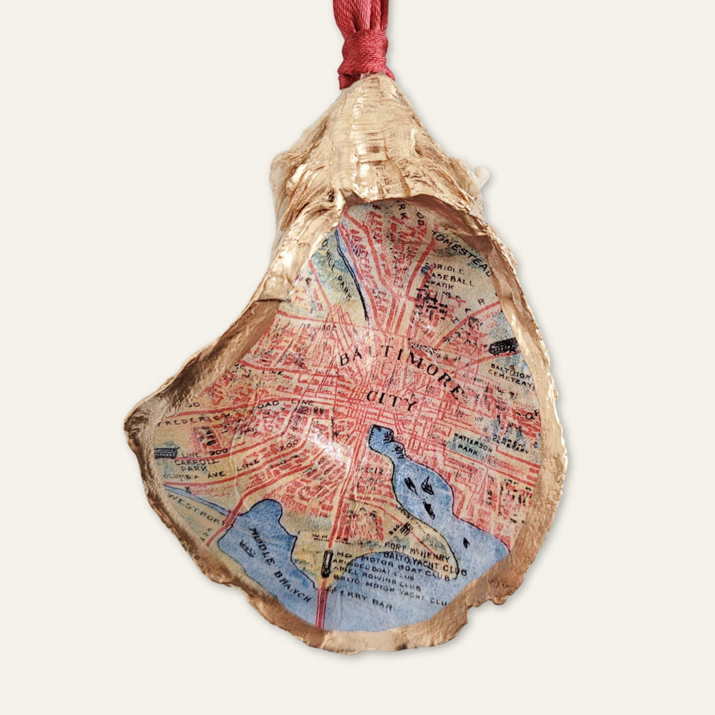 Baltimore Map Ornament • Oyster Shell