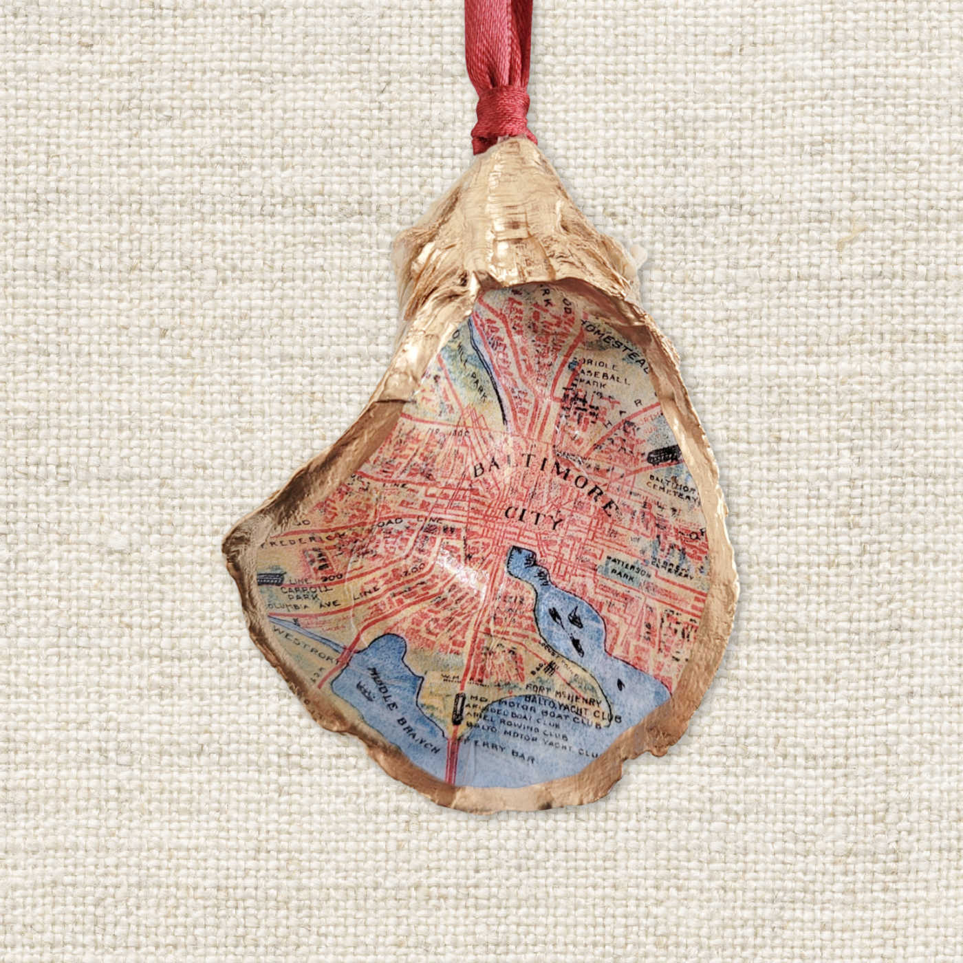 Baltimore Map Ornament • Oyster Shell