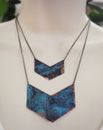 Patina Chevron Necklace Copper • Choice of Size