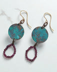 Garnet & Verdigris Earrings
