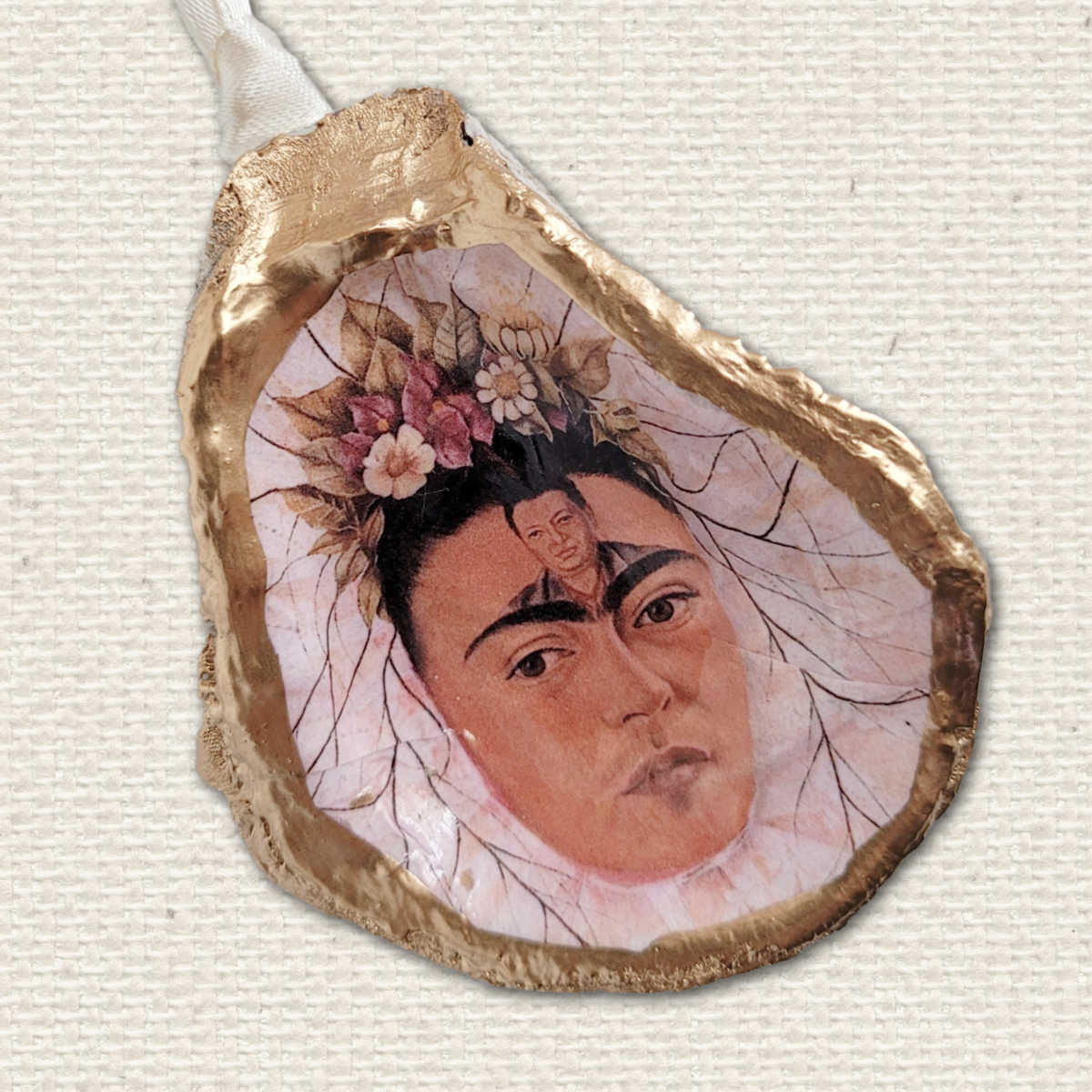 Frida Kahlo Ornament The Frame  • Oyster Shell