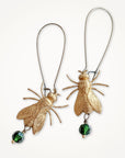 Bejeweled Fly Earrings • Green Crystal