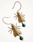 Bejeweled Fly Earrings • Green Crystal