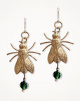 Bejeweled Fly Earrings • Green Crystal