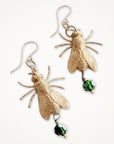 Bejeweled Fly Earrings • Green Crystal