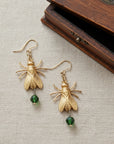 Bejeweled Fly Earrings • Green Crystal