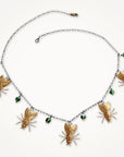 Curious Flight Necklace • Green Crystals