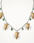 Curious Flight Necklace • Green Crystals