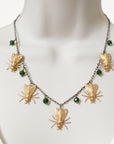Curious Flight Necklace • Green Crystals