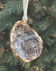 New Orleans Map Oyster Shell Ornament • Algiers Point