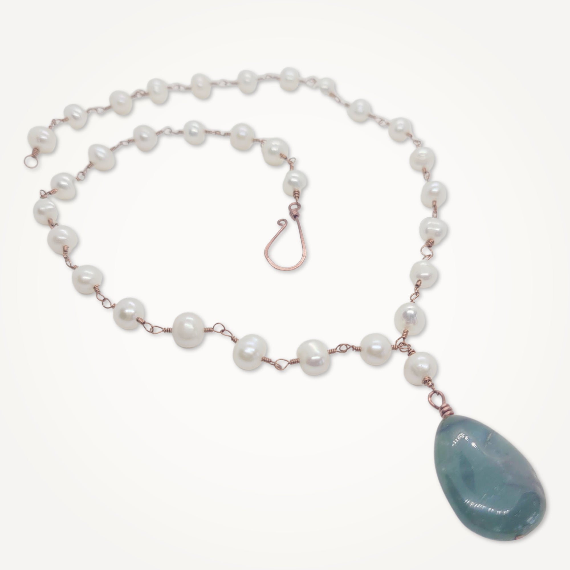 African Jade Pearl Necklace