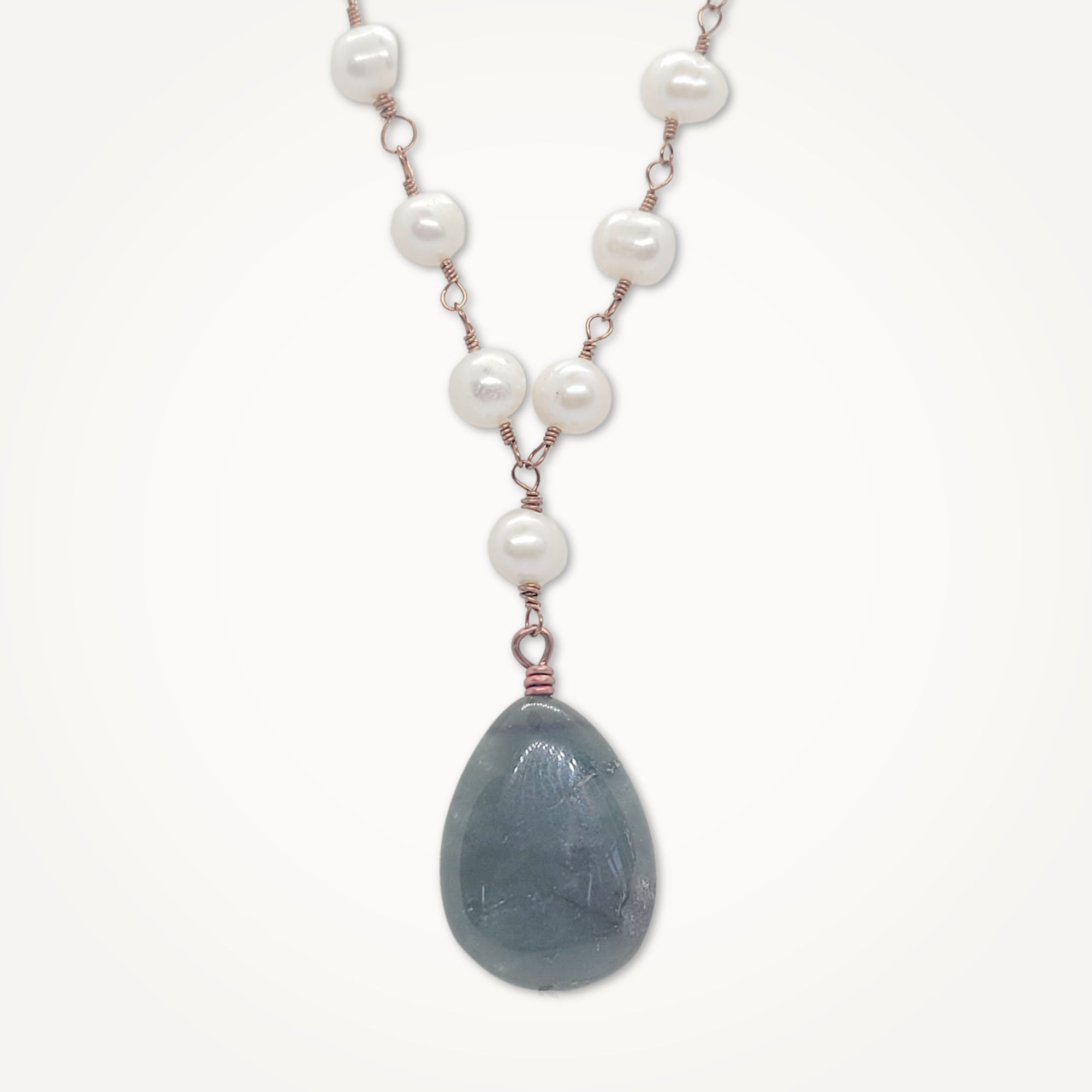 African Jade Pearl Necklace