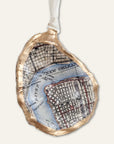 New Orleans Map Oyster Shell Ornament • Choice of Map
