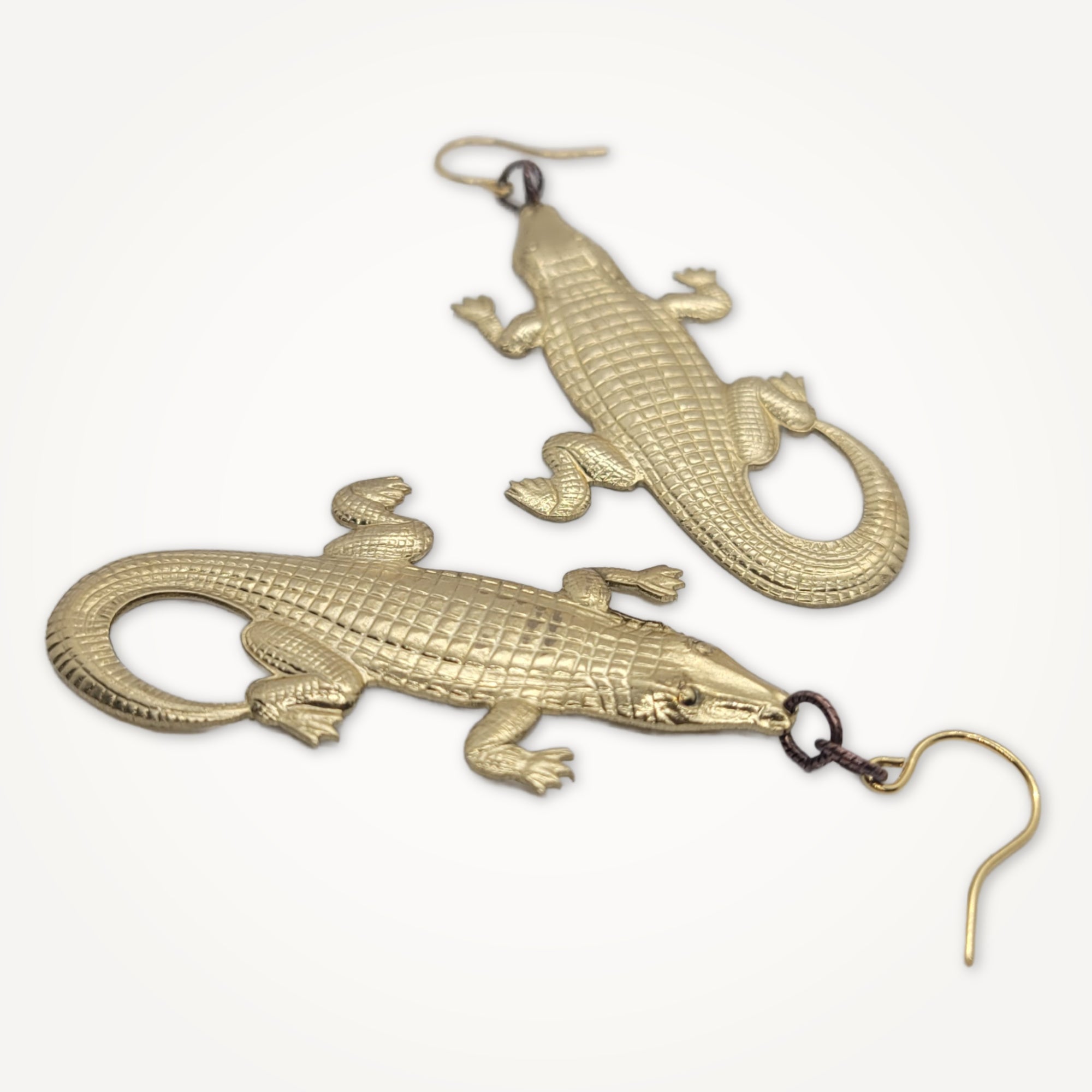 Golden Alligator Earrings