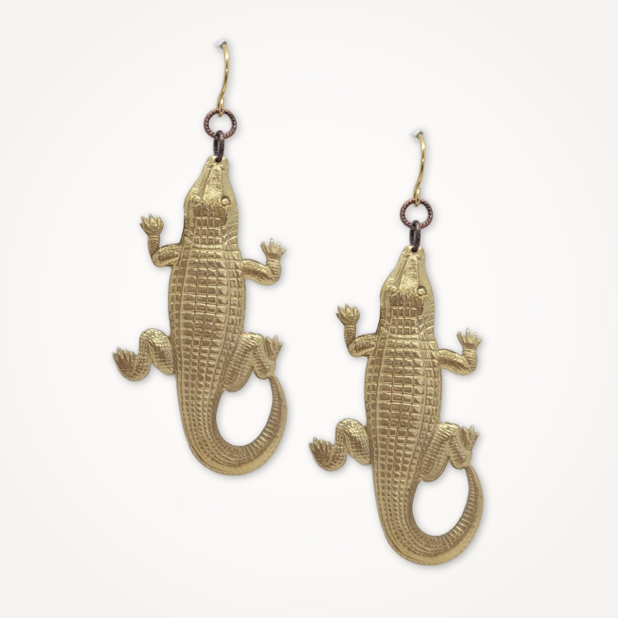 Golden Alligator Earrings