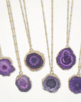 Amethyst Cross Section Necklace