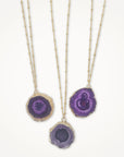 Amethyst Cross Section Necklace