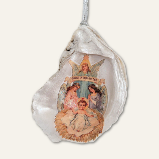 Excelsis Deo • Oyster Shell Ornament