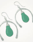 Turquoise Arch Hammered Earrings