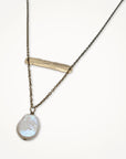 Balance Necklace with Coin Pearl • Antique Brass