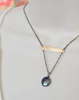 Balance Necklace with Coin Pearl • Antique Brass