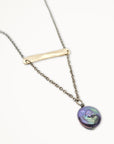 Balance Necklace with Coin Pearl • Antique Brass