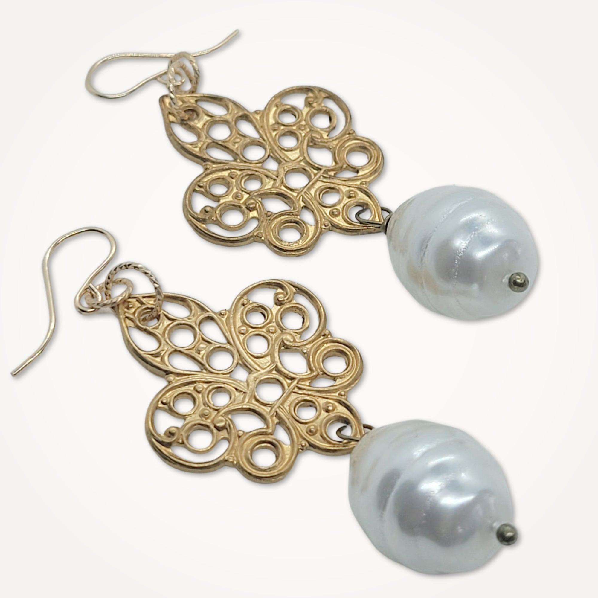 Baroque Pearl Earrings • Fleur De Lis