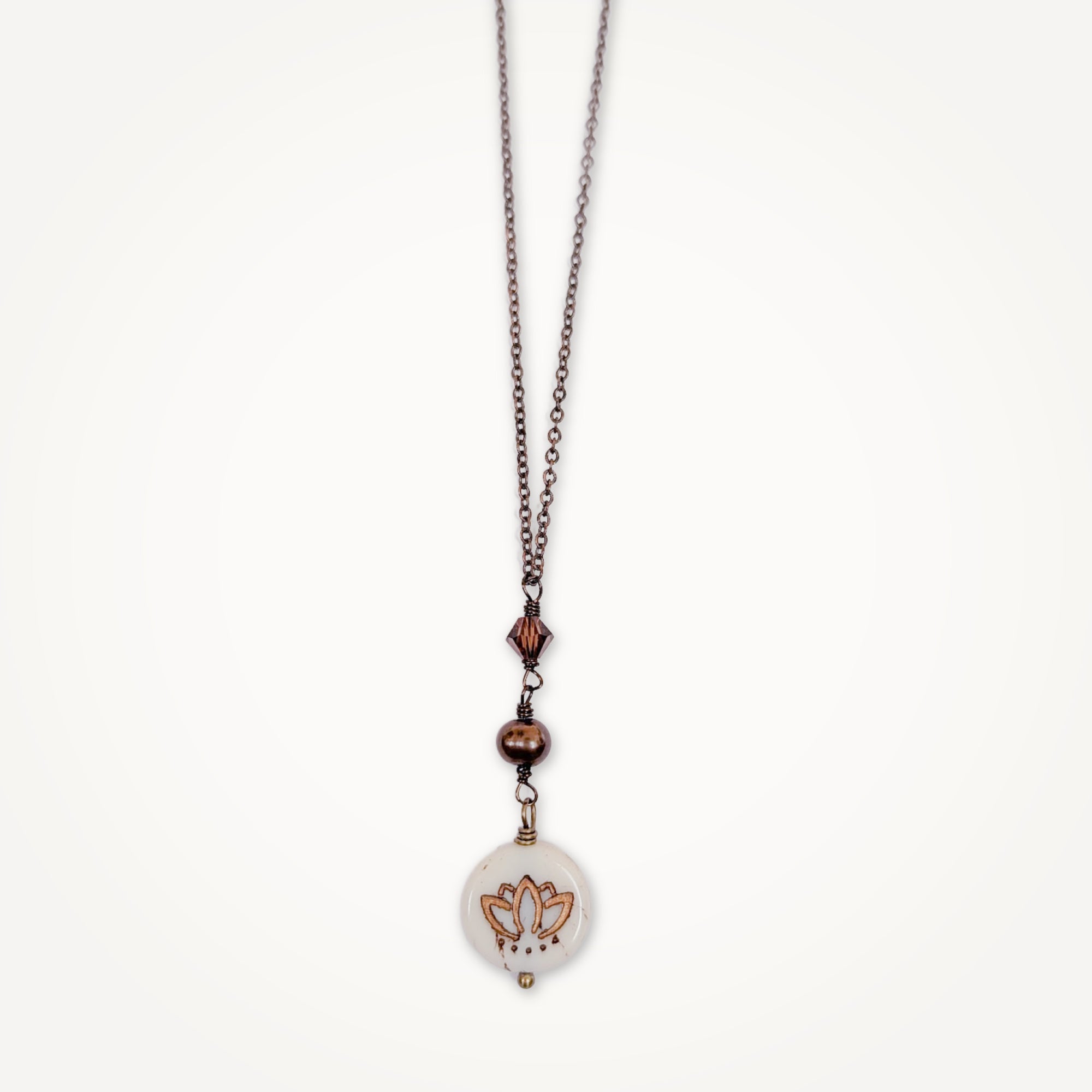 Lotus Necklace • Swarovski Crystal & Freshwater Pearl