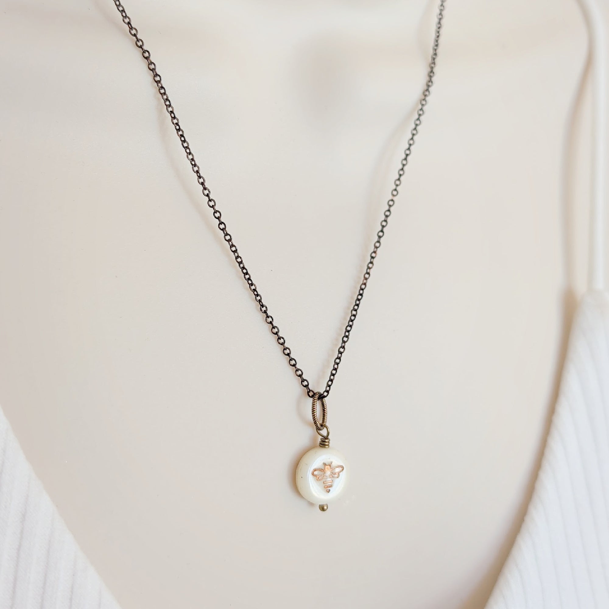 Simple Bee Pendant Necklace