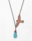 Crosswinds Bird Necklace • Turquoise