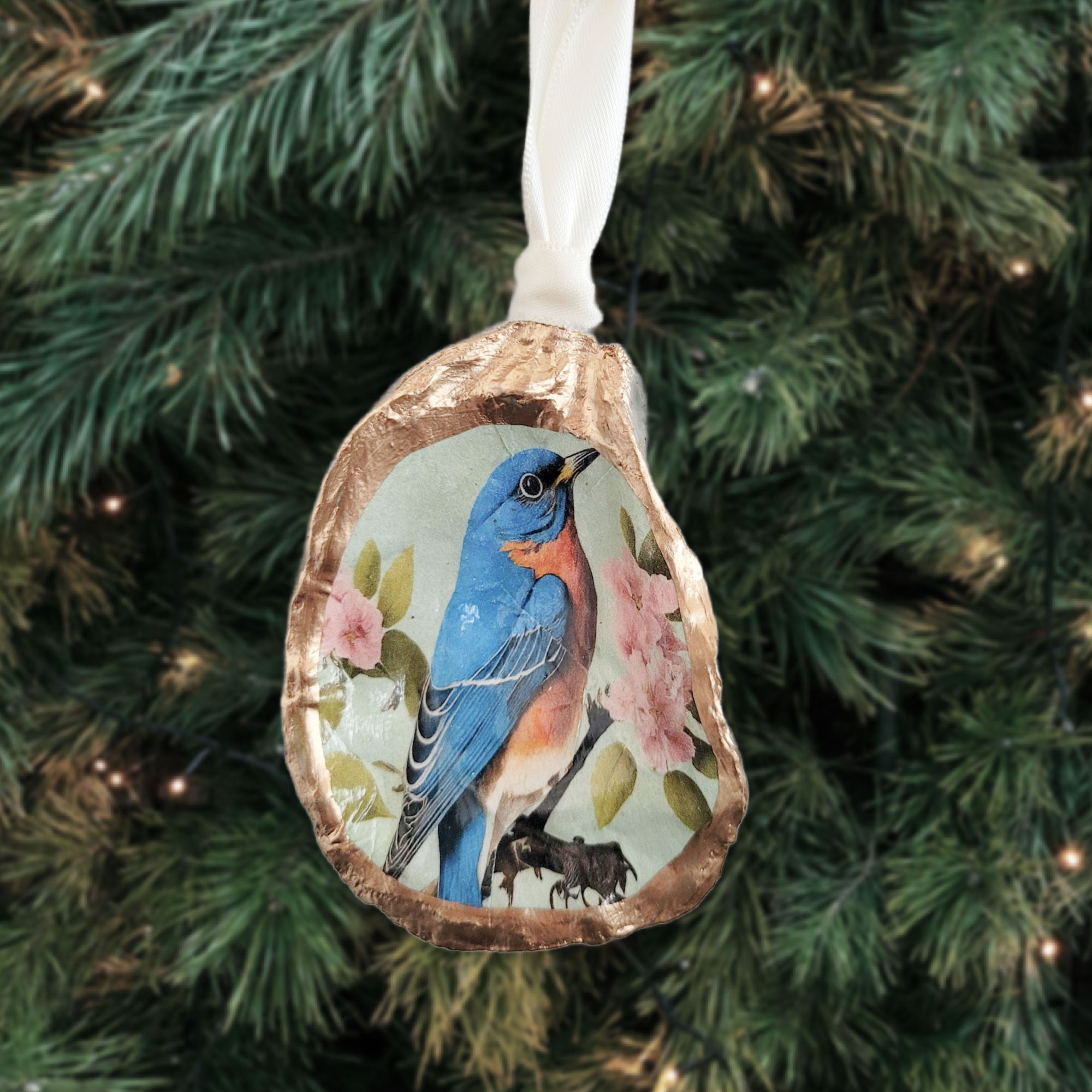 Bluebird Ornament • Oyster Shell