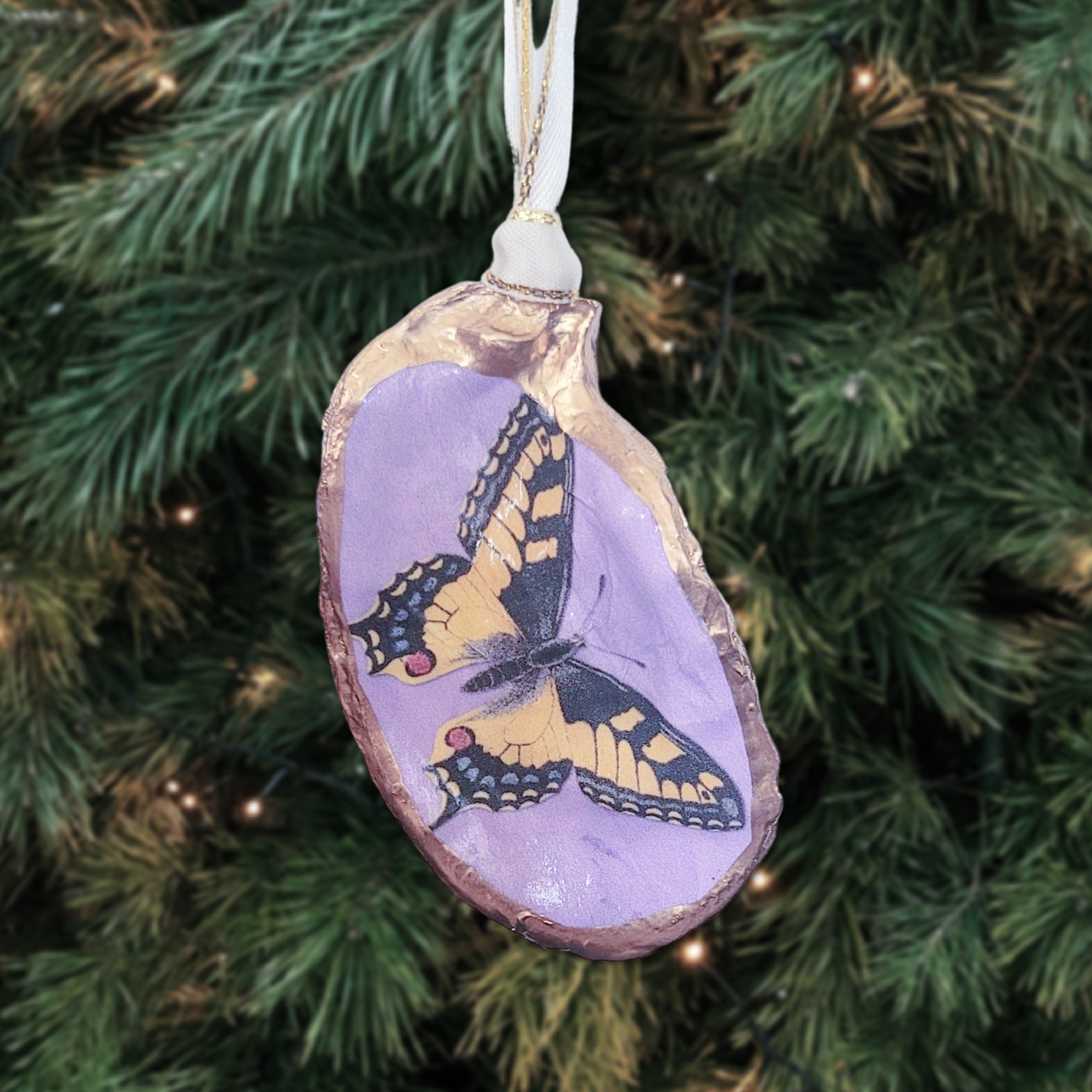 Butterfly Ornament • Oyster Shell • Choose Your Design