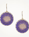 Vintage Button Earrings • Purple Dahlia