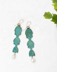 Cactus & Pearl Hand Painted Earrings