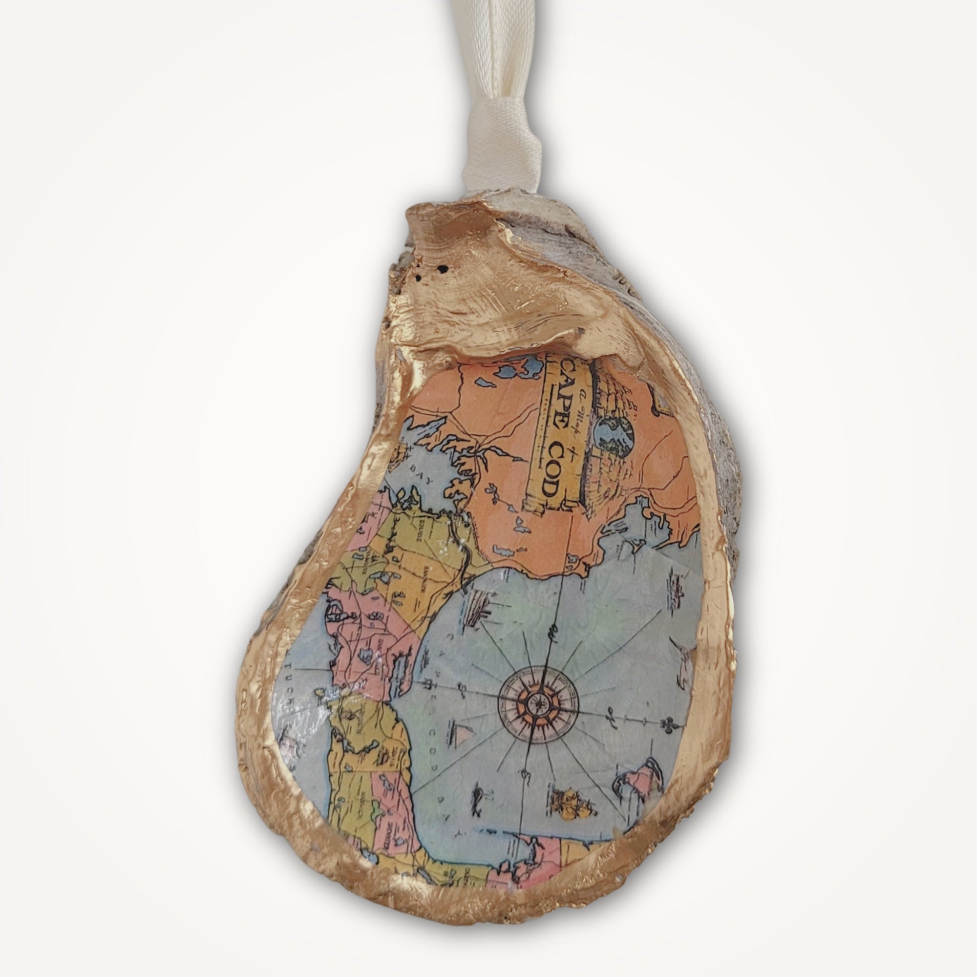 Cape Cod Map Ornament • Oyster Shell