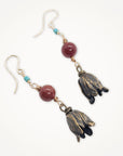 Squash Blossom Earrings • Turquoise Carnelian