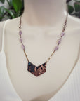 Patina Chevron Necklace • Amethyst