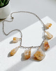 Raw Citrine Chunk Necklace
