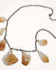 Raw Citrine Chunk Necklace