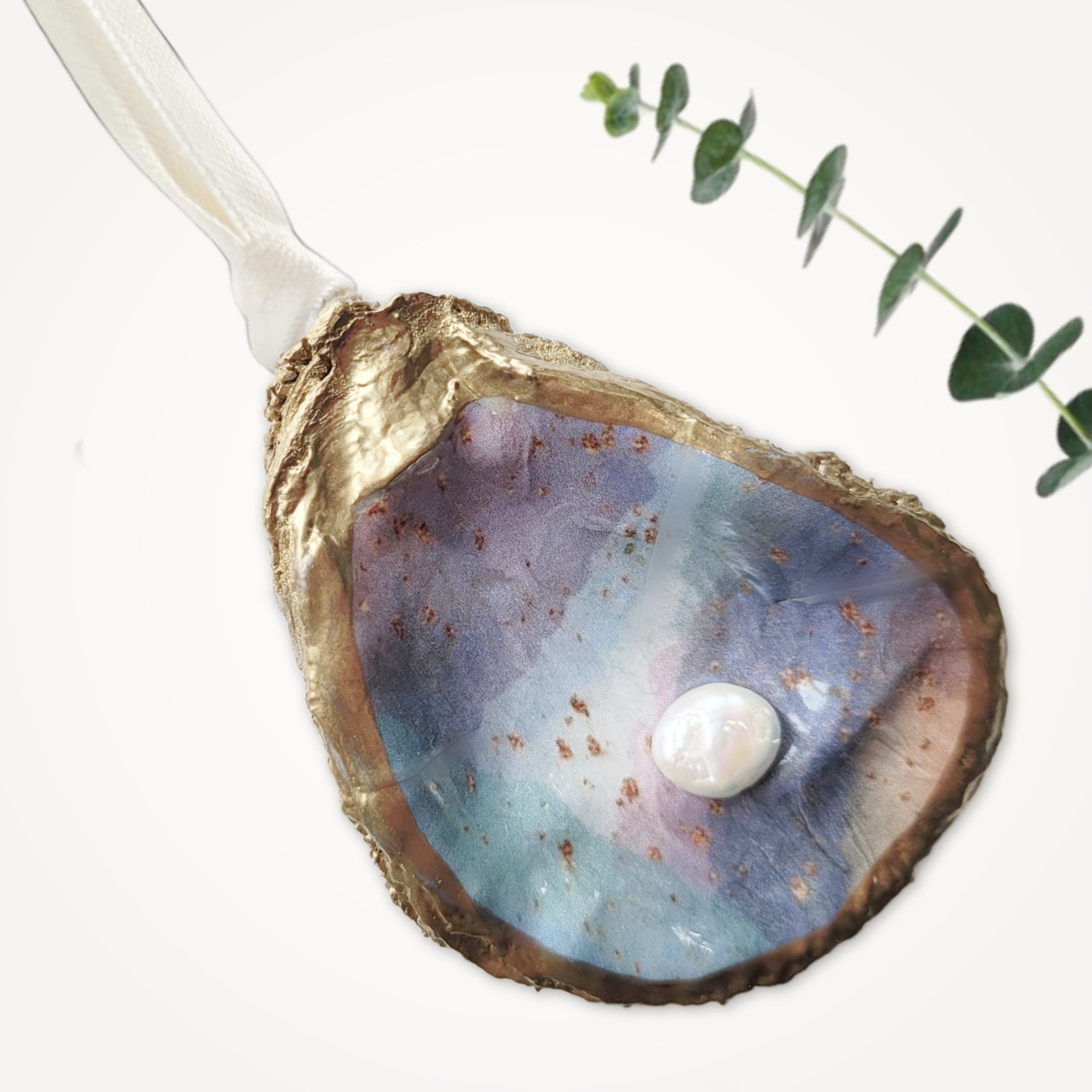 Coastal Pearl Ornament • Oyster Shell