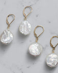 Baroque Freshwater Coin Pearl Earrings
