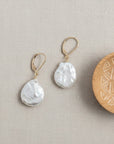 Baroque Freshwater Coin Pearl Earrings