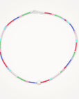 Color Block Beaded Necklace with Pearl