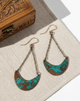 Copper Crescent Earrings