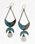 Echo Crescent Earrings • Rutilated Quartz