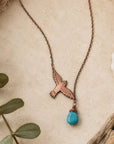 Crosswinds Bird Necklace • Turquoise