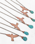 Crosswinds Bird Necklace • Turquoise