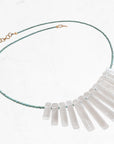 Beaded Crystal Fan Necklace
