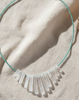 Beaded Crystal Fan Necklace