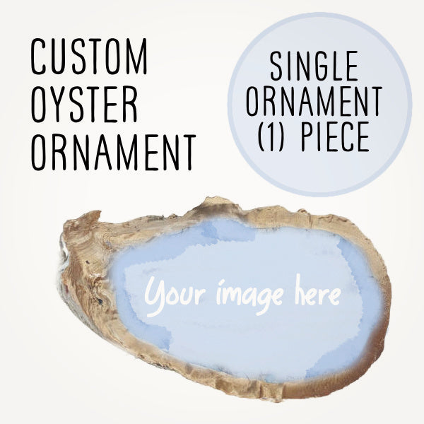 Custom Oyster Shell Ornament, Set of 1, 6 or 12